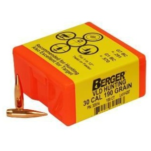 Berger Match Grade Hunting Bullets .30 cal .308" 190 gr VLD HUNTER 100/box