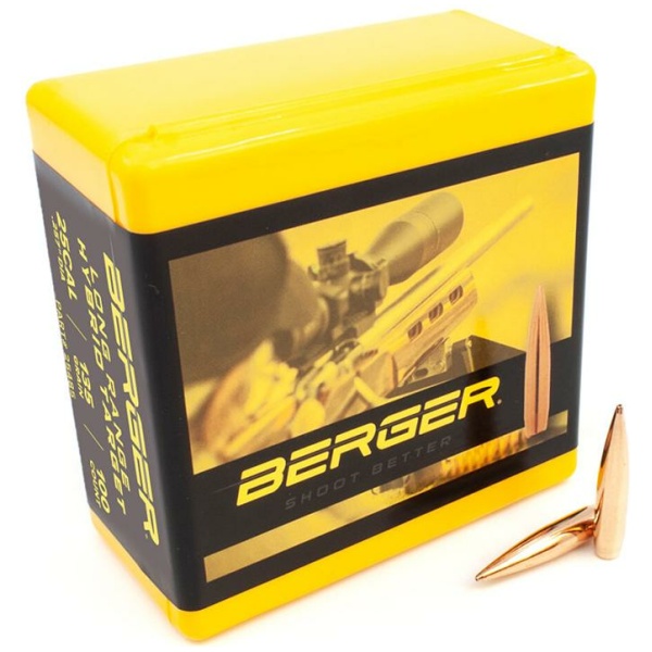 Berger Rifle Bullets .25 cal 135gr LR Hybrid Target 100/rd Box