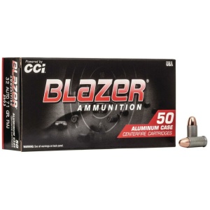 CCI Blazer Aluminum Handgun Ammunition .32 ACP 71 gr TMJ 900 fps 50/box