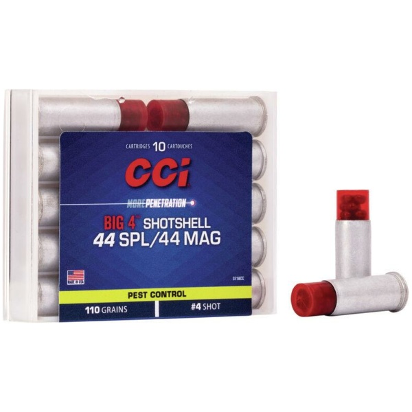 CCI Big 4 Handgun Shotshell Ammunition .44 spl/Mag #4 1000 fps 10/ct