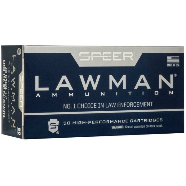 Speer Lawman Clean-Fire Handgun Ammunition .38 Spl 125gr TMJ 900 fps 50/ct
