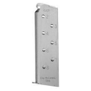 Chip McCormick Shooting Star Officer's 1911 Handgun Magazine w Pad .45 ACP Stainless Steel 7/rd