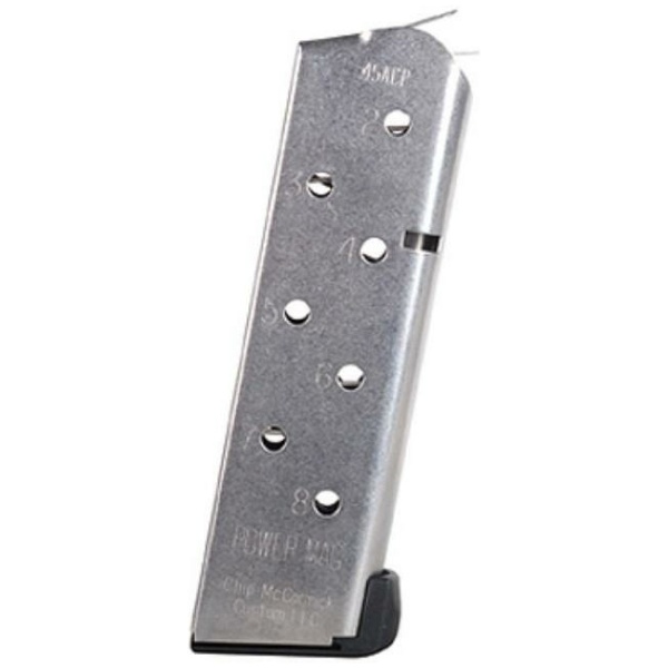 Chip McCormick 1911 Compact Power Mag Handgun Magazine Stainless Steel .45 ACP 8/rd