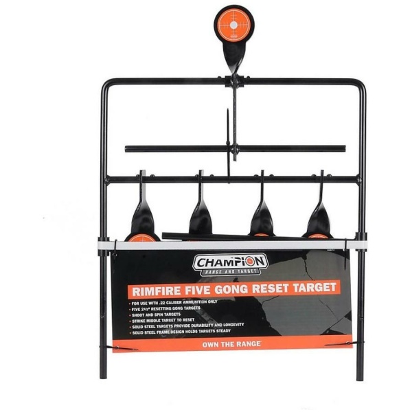 Champion Rimfire Five Gong Auto Reset Target Steel Card