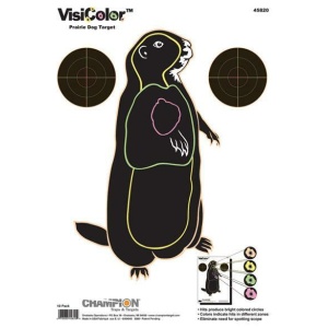 Champion VisiColor High-Visibility Paper Targets Prairie Dog 11" X 16" 10/Pack