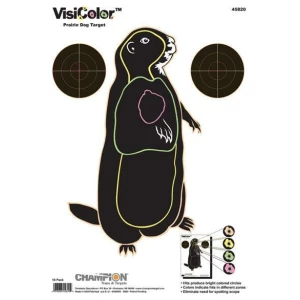 Champion VisiColor High-Visibility Paper Targets Prairie Dog 11" X 16" 10/Pack