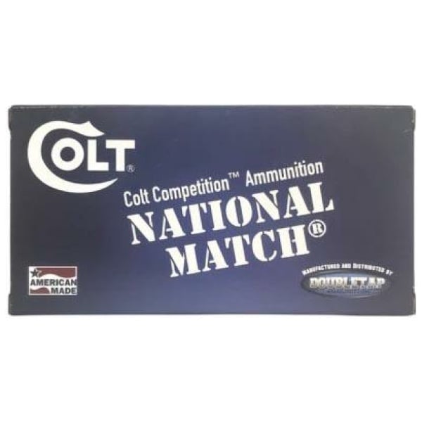 Double Tap Colt National Match Handgun Ammunition 10mm Auto 180gr FMJ 1140 fps 50/ct