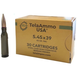 Wolf TelaAmmo Rifle Ammunition 5.45x39 65gr FMJ 2959 fps 30/ct