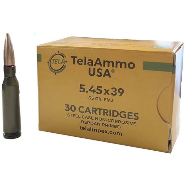 Wolf TelaAmmo Rifle Ammunition 5.45x39 65gr FMJ 2959 fps 30/ct