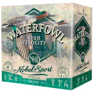 Nobel Sport Steel Waterfowl High Velocity Shotshells 12ga 3" 1-1/8oz 1500 fps #2 25/ct