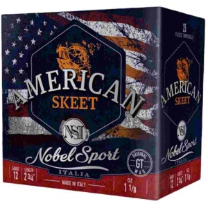 Nobel Sport Target American Trap Shotshells 12ga 2-3/4" 1-1/8oz 1200fps #9 25/ct