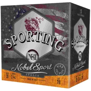 Nobel Sport Target Sporting Clays Shotshells 20ga 2-3/4" 7/8oz 1275fps #7.5 25/ct