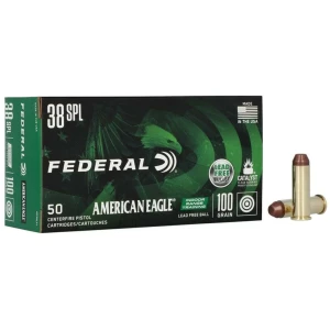 Federal American Eagle IRT Lead Free Handgun Ammunition .38 Spl 100gr FMJ 960 fps 50/ct