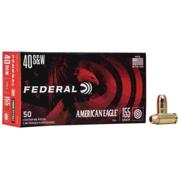 American Eagle Handgun Ammunition .40 S&W 155 gr FMJ 1160 fps 50/ct