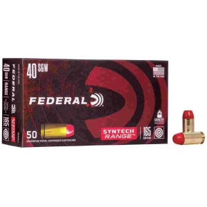 Federal American Eagle Syntech Handgun Ammunition .40 S&W 165 gr TSJ 1060 fps 50/ct