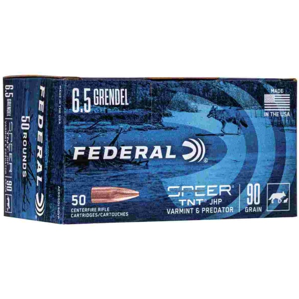 Federal American Eagle Varmint & Predator Rifle Ammunition 6.5 Grendel 90 gr JHP 50/ct