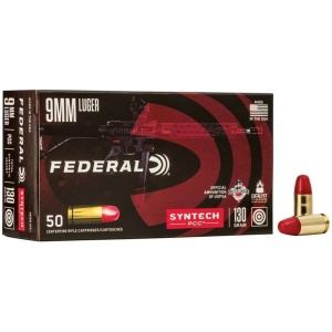 Federal Syntech PCC Ammunition 9mm Luger 130 gr TSJ 1140 fps 50/ct