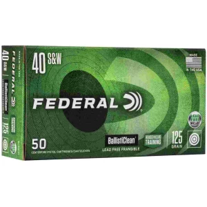 Federal Ballisticlean Frangible Handgun Ammunition .40 S&W 125gr RHT 1300 fps 50/ct