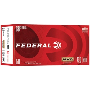 Federal Champion Handgun Ammunition .38 Spl 130gr FMJ 890 fps 50/ct