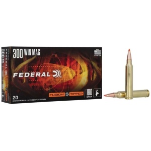 Federal Fusion Tipped Rifle Ammunition 300 Win Mag 180gr PT 2950 fps 20/ct