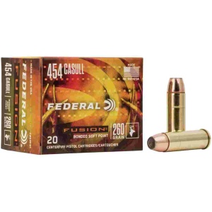 Federal Fusion Handgun Ammunition .454 Casull 260 gr FFSN 1350 fps 20/box