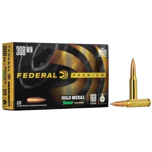 Federal Premium Gold Medal Sierra Matchking Rifle Ammunition .308 Win 168 gr BTHP 2650 fps 20/ct
