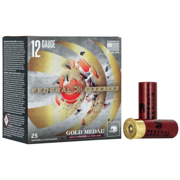 Federal Gold Medal Paper Shotshells 12ga 2-3/4" 1-1/8oz 1145 fps #8 25/ct