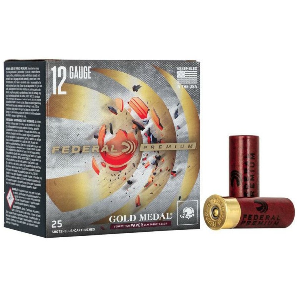 Federal Premium Gold Medal Paper Shotshells 12ga 2-3/4" 1oz 1330 fps #8 25/ct
