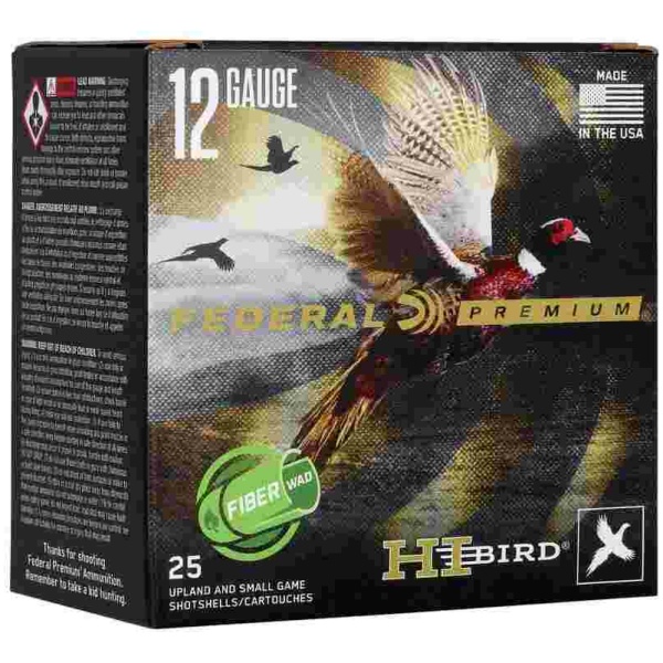 Federal Hi-Bird Fiber Wad Shotshells 12ga 2-3/4" 1-1/4oz 1330fps #4 25/ct