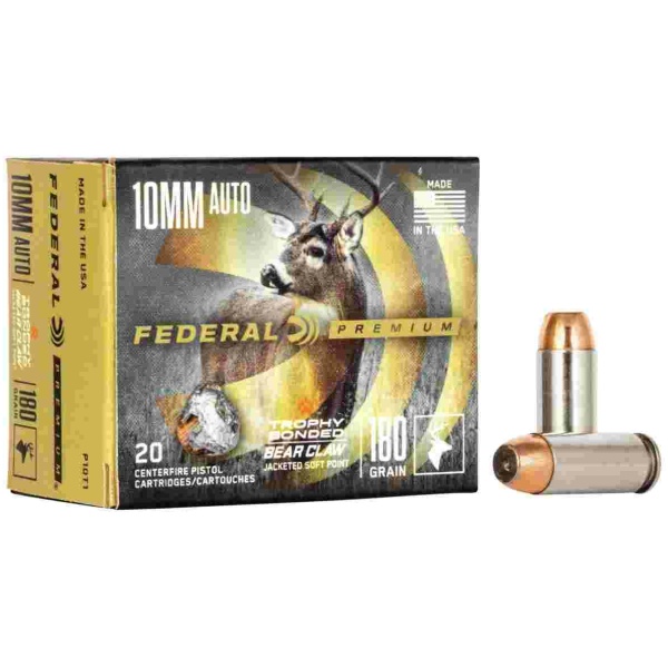 Federal Premium Vital-Shok Handgun Ammunition 10mm Auto 180 gr JSP 1275 fps 20