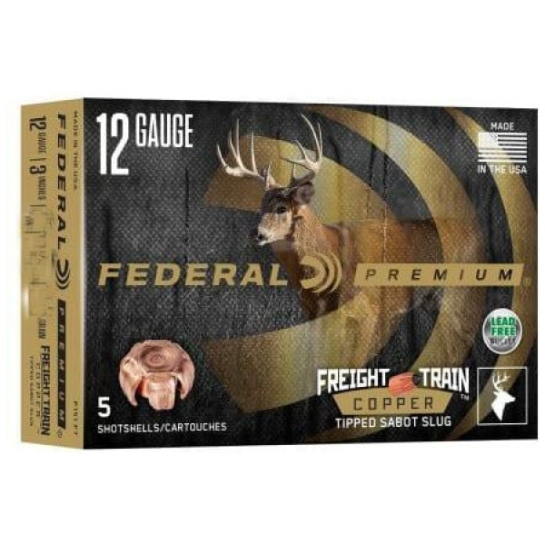 Federal Premium Freight Train Copper 12ga 2-3/4" 300gr Slug 1900 fps 5/ct