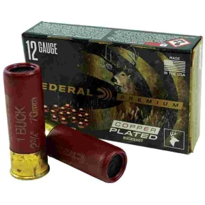 Federal Premium Vital-Shok 1 Buckshot 12 ga 2-3/4" Max 16 Pellets Ammo 5/ct