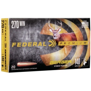 Federal Classic Hunter Berger Hybrid Rifle Ammunition .270 Win 140 gr BTHP 2950 fps 20/ct