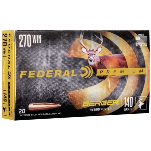 Federal Classic Hunter Berger Hybrid Rifle Ammunition .270 Win 140 gr BTHP 2950 fps 20/ct