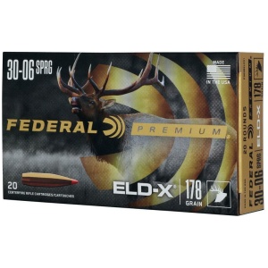 Federal Premium ELD-X Rifle Ammunition .30-06 SPRG 178gr PT 2750 fps 20/ct