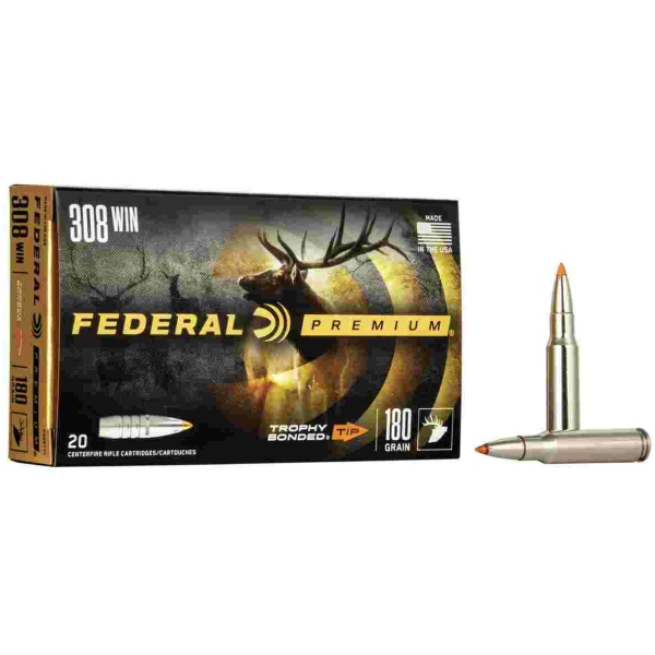 Federal Premium Vital-Shok Rifle Ammunition .308 Win 180 gr TBT 2620 fps - 20/ct