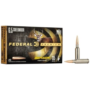 Federal Classic Hunter Berger Hybrid Rifle Ammunition 6.5 Creedmoor 135 gr BTHP 2775 fps 20/ct