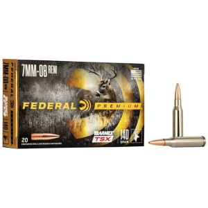 Federal Barnes TSX Rifle Ammunition 7mm-08 Rem 140gr HP 2820 fps 20/ct