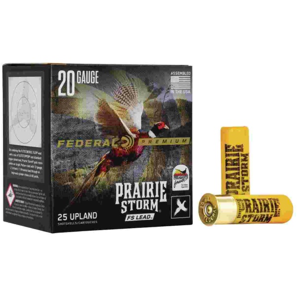 Federal Premium Prairie Storm 20ga 2-3/4" Max 1oz 6 Shot FS Lead Ammo 25/rd