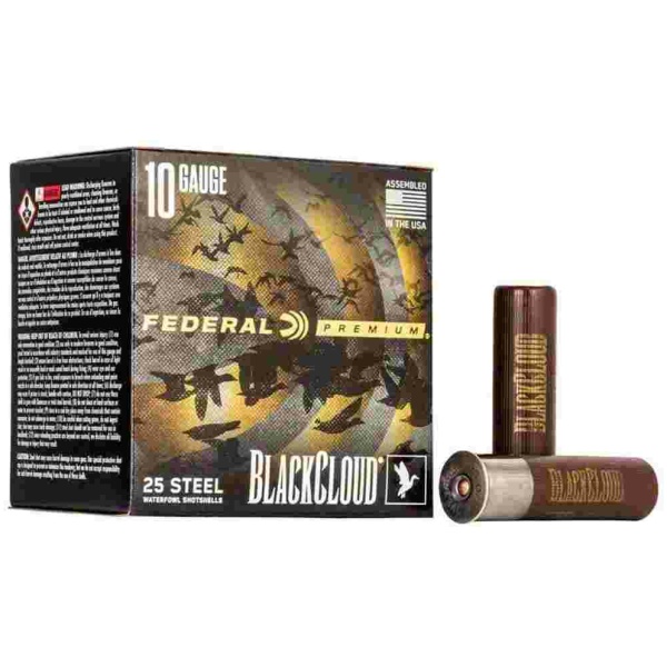 Federal Premium Black Cloud FS Steel Shotshell 10ga 3-1/2 1-5/8oz 1375 fps #2 25rds