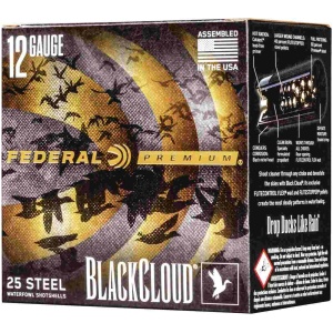 Federal Black Cloud FS Steel Shotshells 12ga 3" 1-1/4oz 1450 fps #1 25/ct