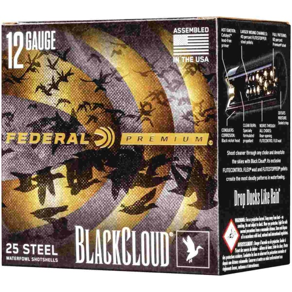 Federal Black Cloud FS Steel Shotshells 12ga 3" 1-1/4oz 1450 fps #1 25/ct