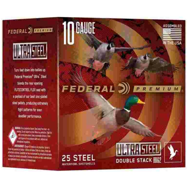 Federal Ultra Steel Shotshells 12ga 3-1/2" 1-1/2oz 1500 fps #1 & BBB 25/ct