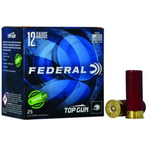 FEDERAL TOP GUN 12 GA 2 3/4 IN  1 1/8OZ 1200 FPS 8 PAPER WAD SS AMMO 25RD