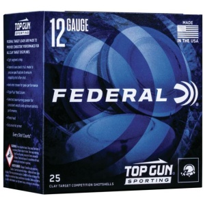 Federal Top Gun Sporting Shotshells 12ga 2-3/4" 1 oz 1250 fps #8 25/ct