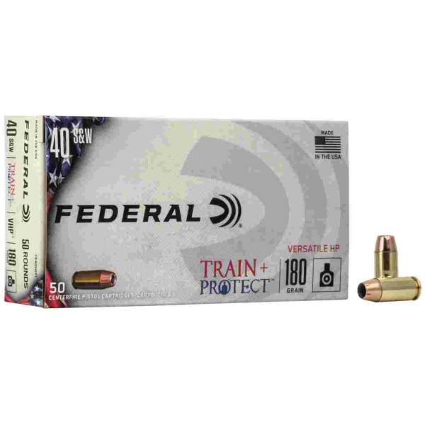 Federal Train+Protect Handgun Ammunition .40 S&W 180gr VHP 50/ct