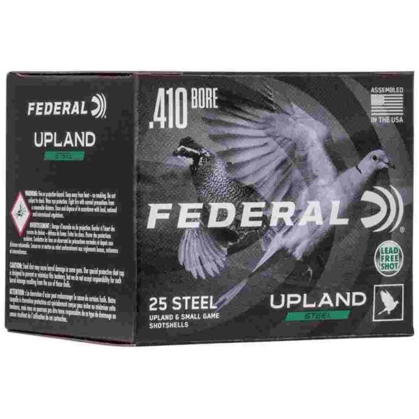 FEDERAL FIELD & RANGE STEEL 410GA 3" 3/8OZ 6 UPLAND STEEL AMMO 25RD