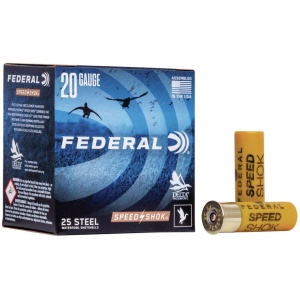 FEDERAL SPEED-SHOK HIGH VELOCITY STEEL 20GA 2-3/4" 3/4OZ 4 AMMO 25RD
