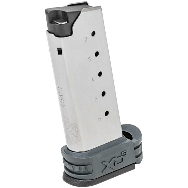 Springfield XD-S Tactical Extended Magazine Grey .45 ACP 6/rd
