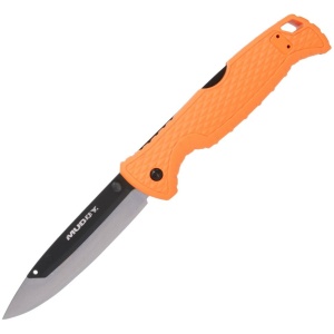Muddy Swap Replace-A-Blade Folding Knife 3-1/2" Drop Point Blade Orange with 5 Blades and Pouch